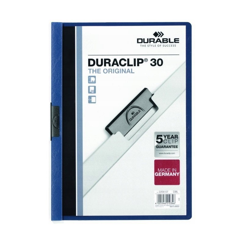 Skoroszyt zaciskowy A4 1-30k 220007 granatowy DURACLIP Original DURABLE