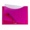 Teczka kopertowa PP A4 pozioma różowa 2kiesz. SF006 STRIGO