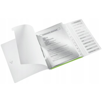 Teczka z gumką 12 przeródek A4 200k zielona 46340054 LEITZ WOW