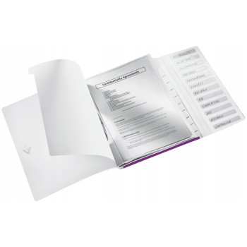 Teczka z gumką 12 przegródek A4 200k fioletowa 46340062 LEITZ WOW