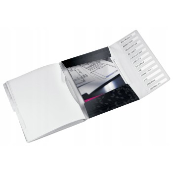 Teczka z gumką 12 przegródek A4 200k czarna 46340095 LEITZ WOW