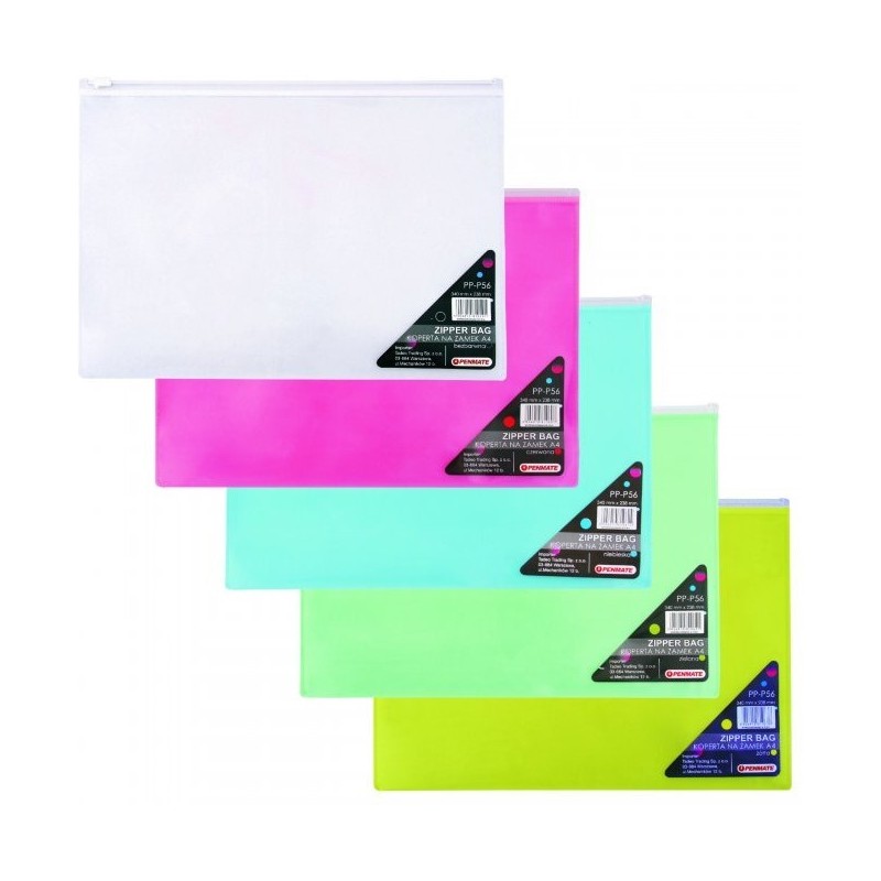 Koperta na zamek PP-P56 A4 czerwona PENMATE TT6701