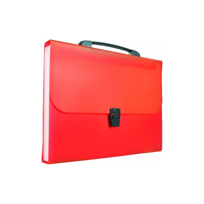 Teczka A4 harmonijkowa PP 13 przegródek z rączką czerwona BT623-C TETIS