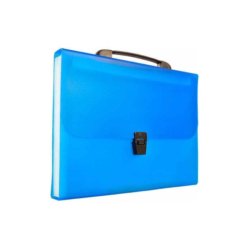 Teczka A4 harmonijkowa PP 13przegródek z rączką niebieska BT623-N TETIS