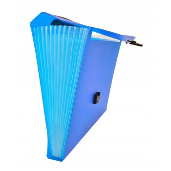 Teczka A4 harmonijkowa PP 13przegródek z rączką niebieska BT623-N TETIS