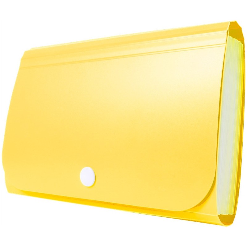 Teczka harmonijkowa PP na zatrzask żółta 178x118x31mm BT613-Y TETIS