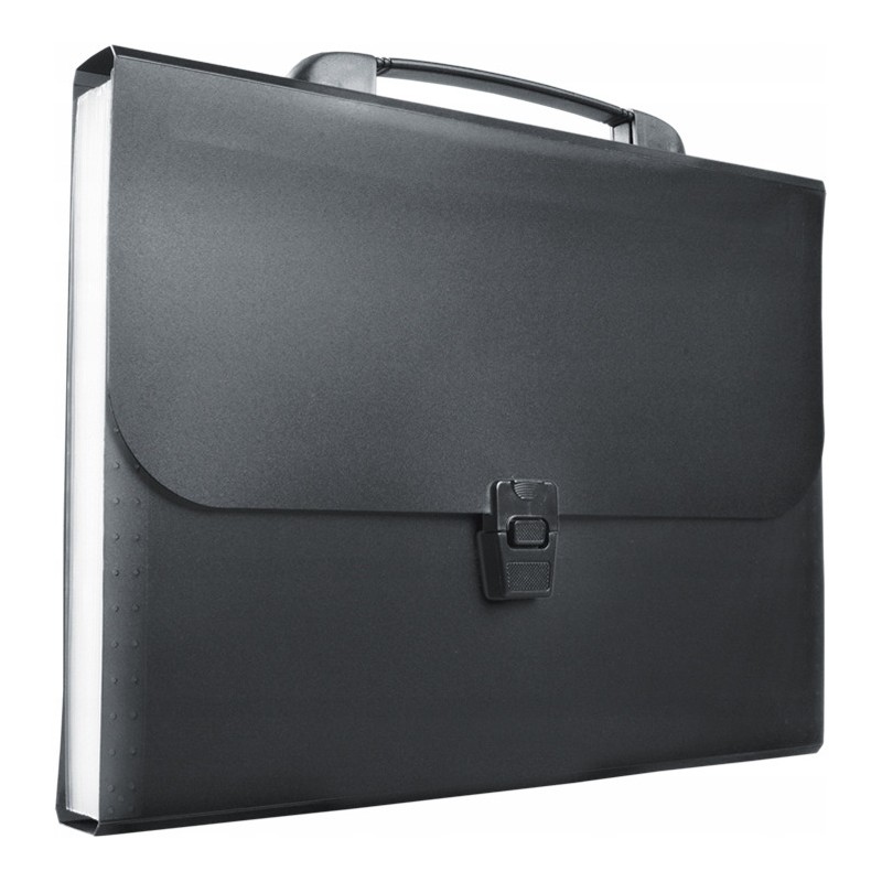 Teczka A4 harmonijkowa PP 13 przegródek z rączką czarna BT623-V TETIS