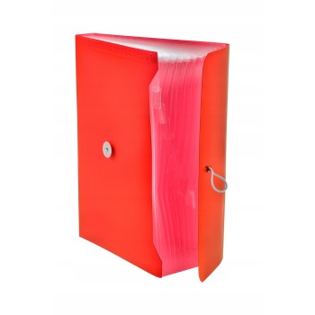 Teczka A4 harm.PP 13przegródek z gumką czerwona BT622-C TETIS