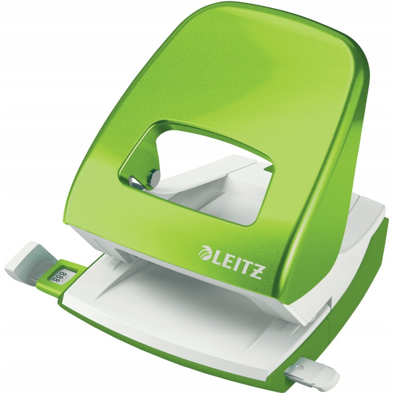 Dziurkacz duży metalowy Leitz, zielony, 10 lat gwarancji, 30 kartek 50081054