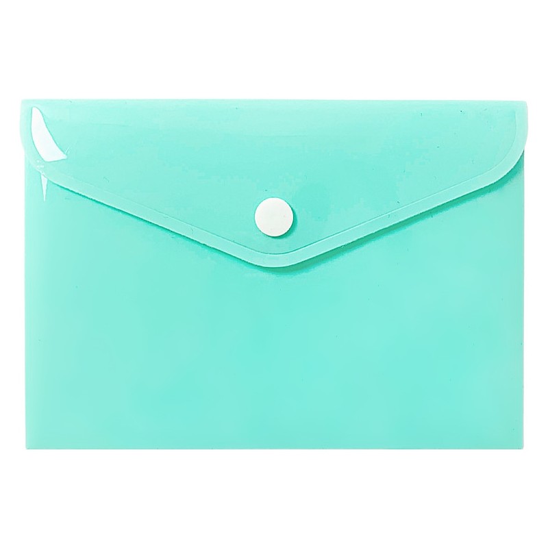 Teczka kopertowa na dokumenty A6 na zatrzask PP pastelowy zielony TKP-A6-04 BIURFOL