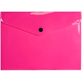 Teczka kopertowa na dokumenty A5 na zatrzask PP neonowy różowy TK-NEON-A5-01 BIURFOL