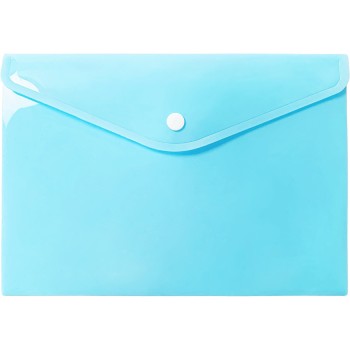 Teczka kopertowa na dokumenty A5 na zatrzask PP pastelowy niebieski TKP-A5-02 BIURFOL