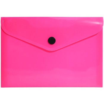 Teczka kopertowa na dokumenty A6 na zatrzask PP neonowy różowy TK-NEON-A6-01 BIURFOL