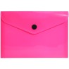 Teczka kopertowa na dokumenty A6 na zatrzask PP neonowy różowy TK-NEON-A6-01 BIURFOL