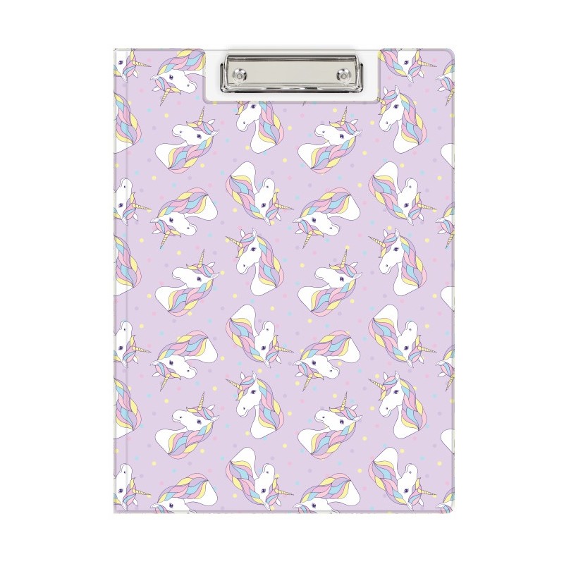 Teczka z klipem na dokumenty Clipboard A4 PVC wzór Jednorożce KHN-04-30 BIURFOL