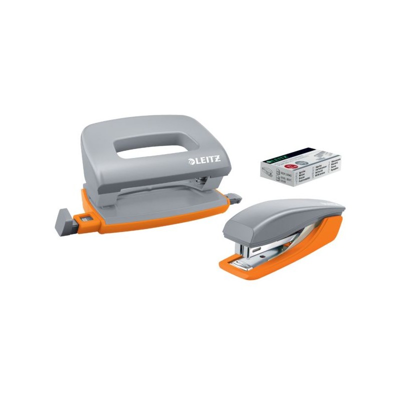 Zestaw dziurkacz i zszywacz mini Leitz Urban Chic, szary 3 lata gwarancji, 10 kartek 55996088