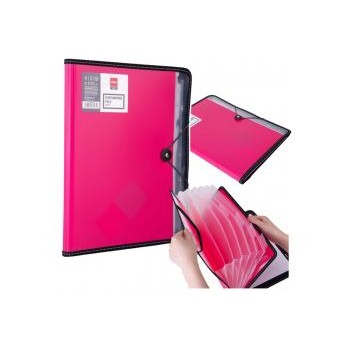 Teczka z gumką A4 7-przegródek RIO różówa 38965 DELI