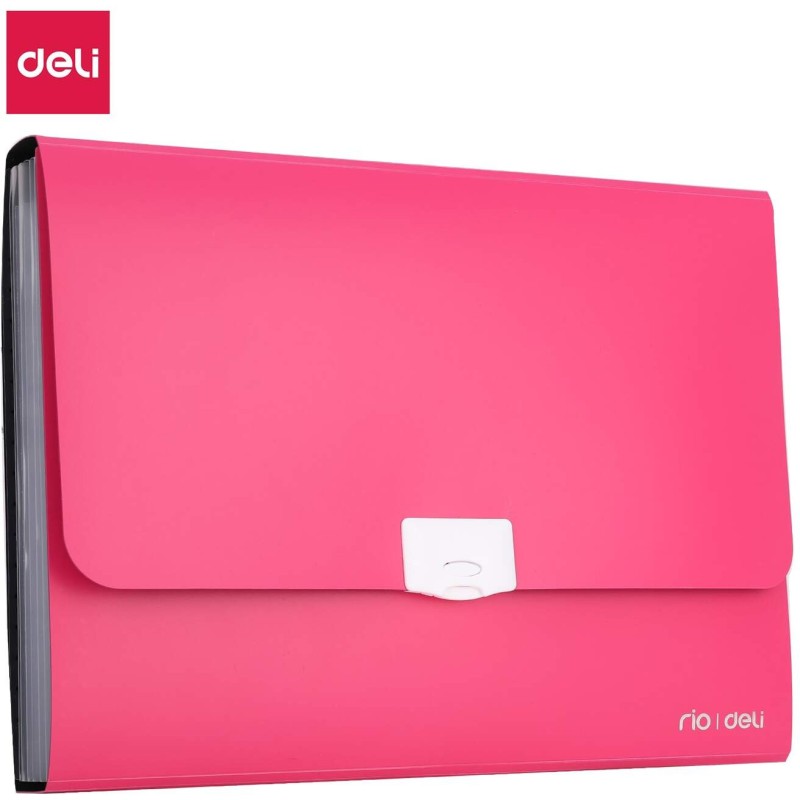 Teczka z rączką 7-przegródek RIO różowa 38125 PINK DELI