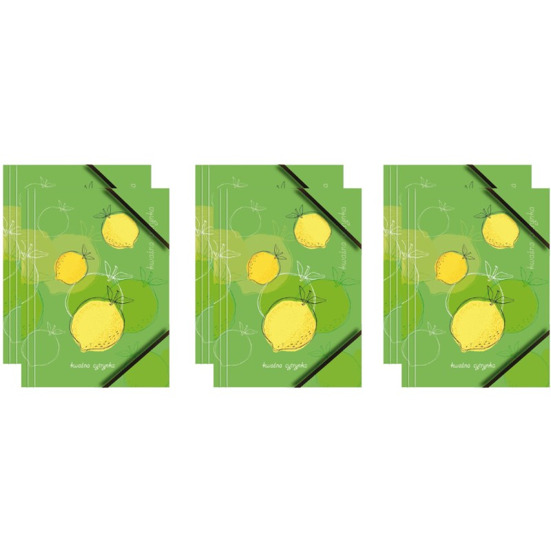 Teczka kartonowa A4 z gumką narożną KWAŚNA CYTRYNKA BT601-A1 TETIS