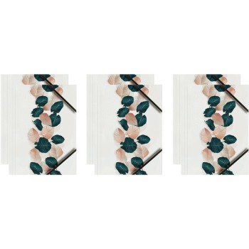 Teczka kartonowa A4 z gumką narożną LIŚCIE NA BIAŁYM TLE BT601-B2 TETIS