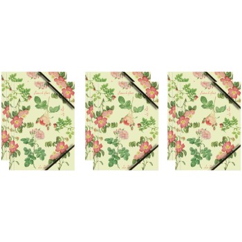 Teczka kartonowa A4 z gumką narożną RÓŻE NA JASNO-ZIELONYM TLE BT601-D3 TETIS