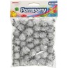 Pompony metaliczne 2cm (40sztuk) srebrne POM23 BREWIS
