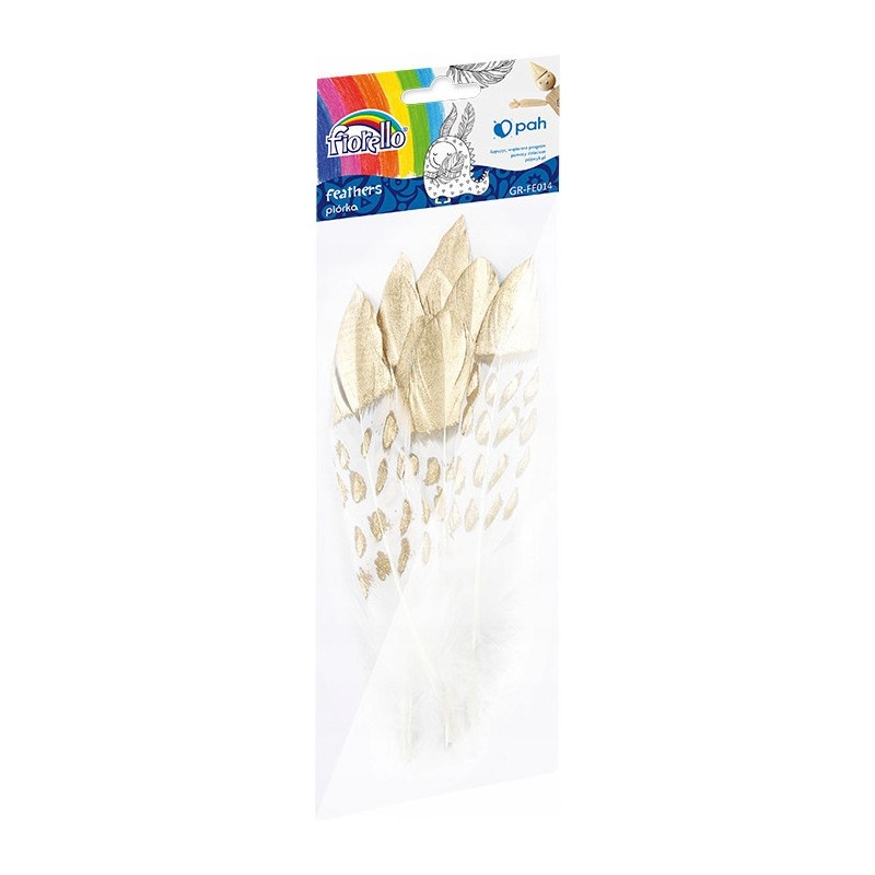 Piórka złote 13-19cm (8szt.) GR-FE014 FIORELLO 170-2619