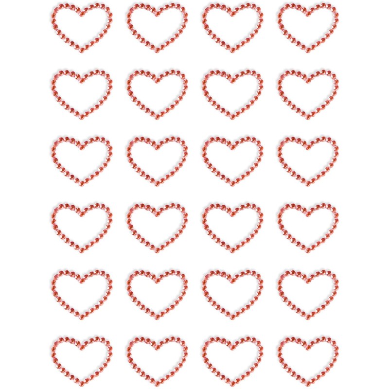 Kryształki samoprzylepne SERCA czerwone (24szt.) 251133 Galeria Papieru