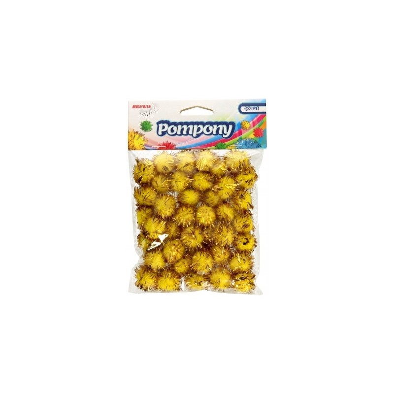 Pompony metaliczne 2cm złote (40 szt.) POM22 BREWIS