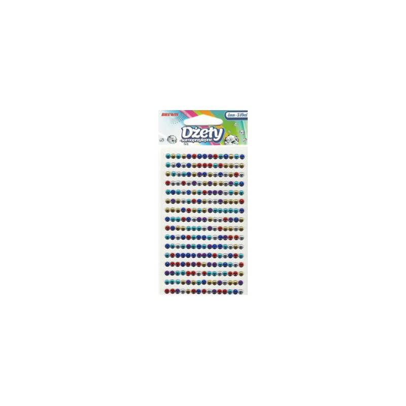Dżety samoprzylepne 8mm mix kol. (88szt.) DS79 BREWIS
