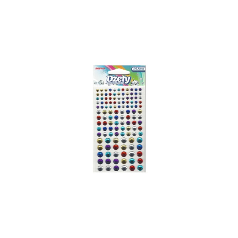Dżety samoprzylepne 4,6,8mm mix kol. (125szt.) DS76 BREWIS