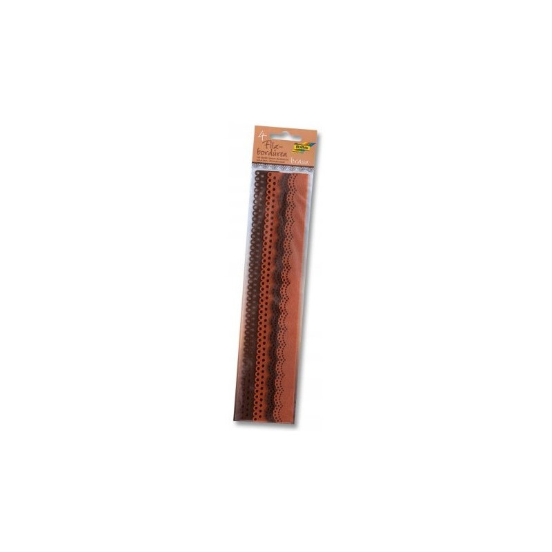 Filcowa koronka-wstążka 30cm mix brązowy 4 szt.FO 52195 FOLIA