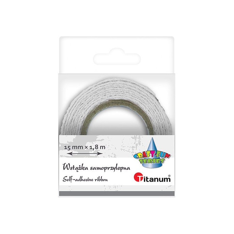 Wstążka koronka bawełniana samoprzylepna biała 15mm 1,8m 373248 TITANUM