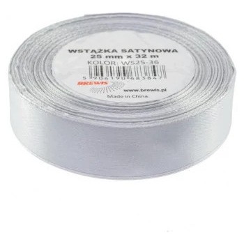 Wstążka satynowa 25mm/32m szary/platynowy BREWIS