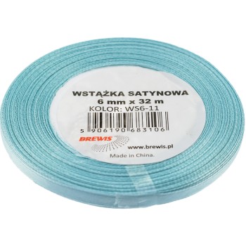 Wstążka satynowa 6mm/32m błękitna BREWIS