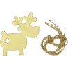 Drewniane zawieszki renifery 80x85mm + sznurek jutowy 8szt. 487305 TITANUM