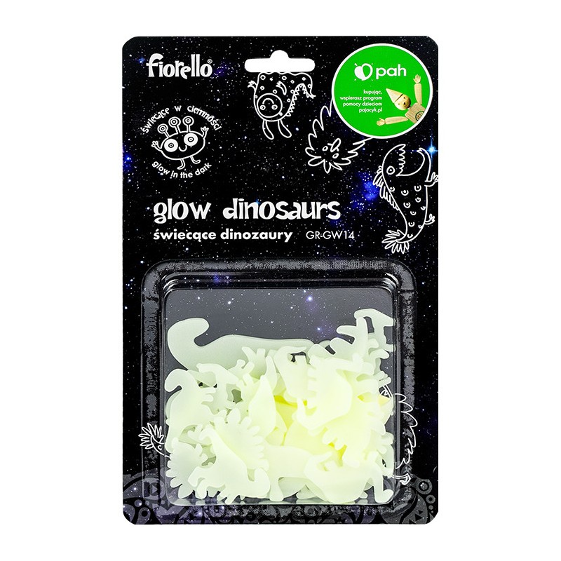 Ozdoby fluorescencyjne DINOZAURY miks 24szt. GR-GW14 170-2810 FIORELLO