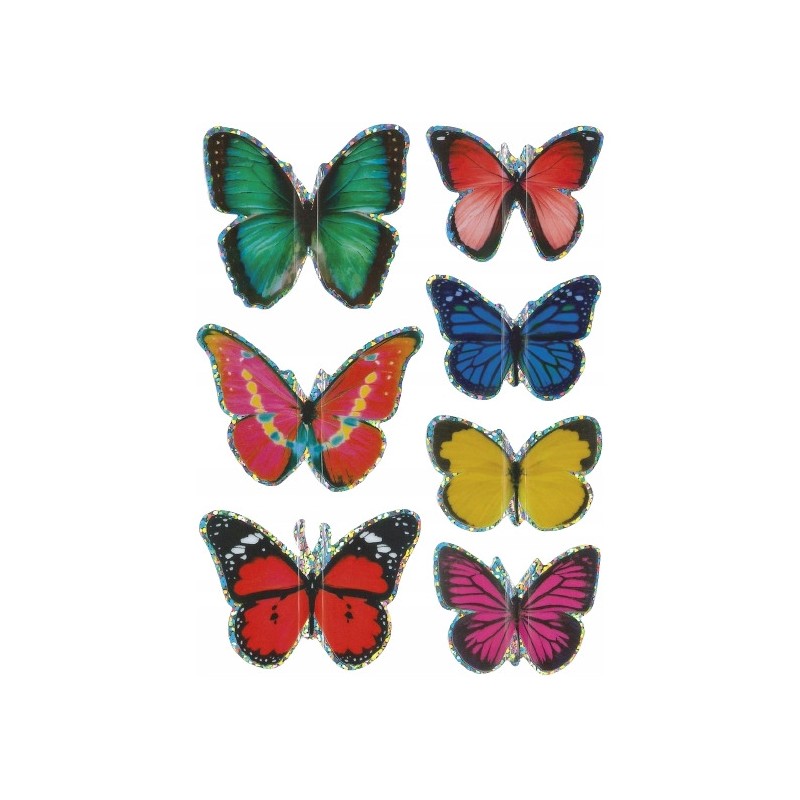 Naklejki dwuwarstwowe 3D MOTYLE 7szt. 491049 TITANUM