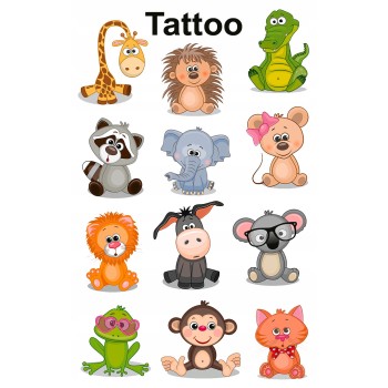 Naklejki tatuaże dla dzieci ZWIERZĄTKA 56761 Z-DESIGN KIDS TATTOO AVERY ZWECKFORM
