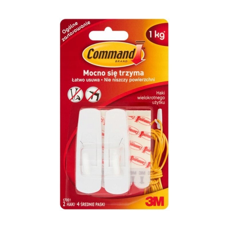 Haki 3M COMMAND wielokrotnego użytku średnie