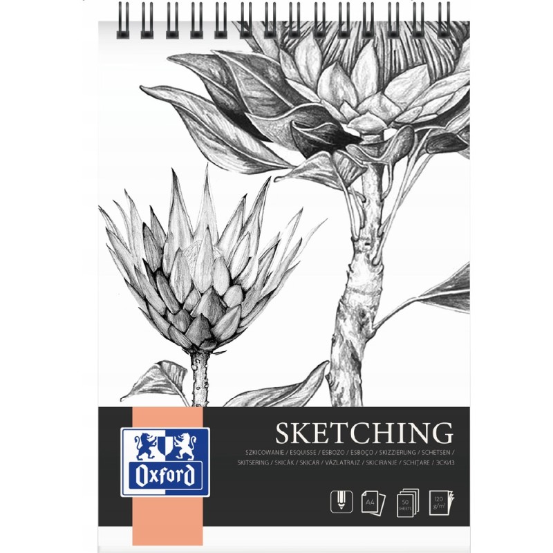 Blok artystyczny A4 rysunkowy szkicownik 50 kartek 120g na spirali 400166128 OXFORD