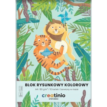 Blok rysunkowy szkolny A4 kolorowy 10 kartek 80g CREATINIO 400176665 TOP 2000