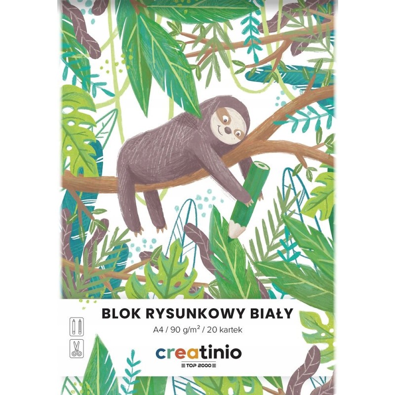 Blok rysunkowy szkolny A4 biały 20 kartek 90g 400176663 TOP 2000