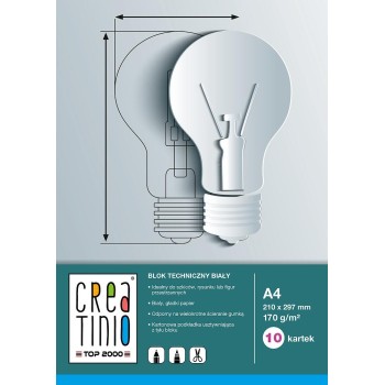 Blok rysunkowy szkolny A3 kolorowy 10 kartek 80g CREATINIO 400176666 TOP 2000