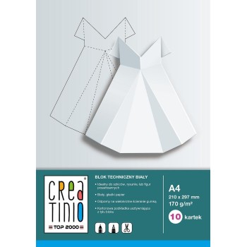 Blok rysunkowy szkolny A3 kolorowy 10 kartek 80g CREATINIO 400176666 TOP 2000