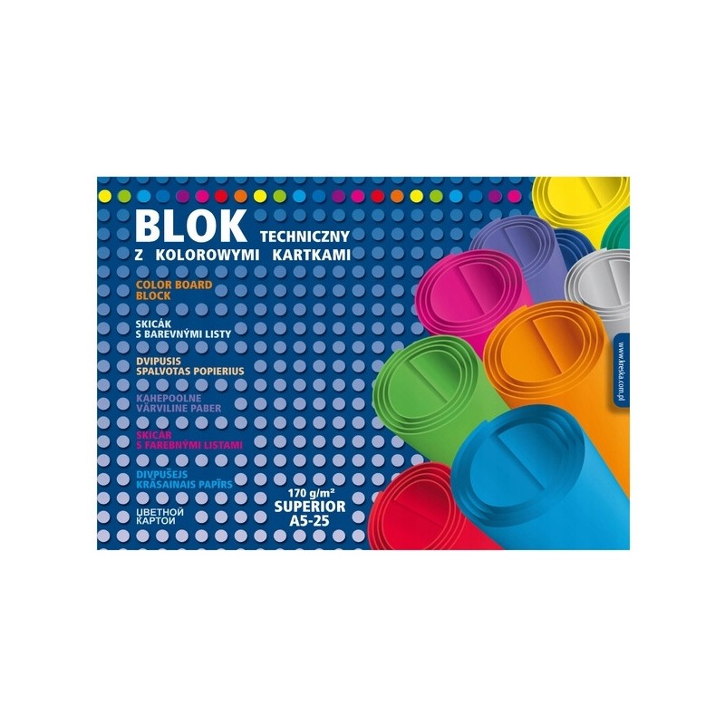 Blok techniczny kolorowy A5 25k SUPERIOR 00062 KRESKA