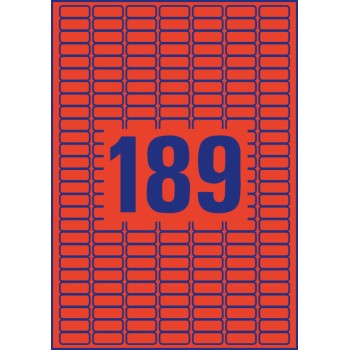 Etykieta czerwona 25,4x10mm (20arkuszy  3780 etykiet) L6036-20 AVERY ZWECKFORM