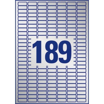 Etykiety Heavy Duty 25.4x10mm srebrne poliestrowe L6008-20szt AVERY ZWECKFORM