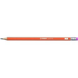 Ołówek STABILO 160 z gumką 2B pomarańczowy 2160/03-2B