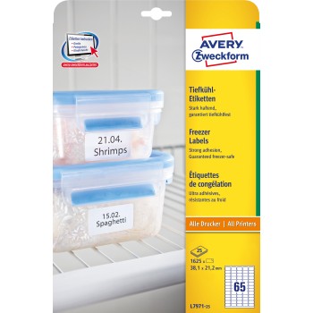 Etykieta ZF 38,1x21,2mm biała (25ark) L7971-25 AVERY ZWECKFORM